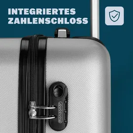 monzana Hartschalen Trolley 4-Rollen 60 cm / 68 l silber