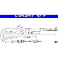 ATE Handbremsseil Hinten Rechts 24.3727-0127.2 für AUDI 80 B3