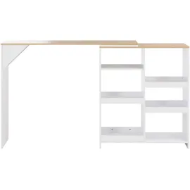 vidaXL Bartisch mit Beweglichem Regal 138 x 39 x 110 cm Weiß