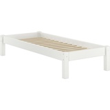 Erst-Holz Erst-Holz® Weißes Futonbett ohne Kopfteil Kiefer massiv 90x200 Bettgestell mit Rollrost 60.35-09W