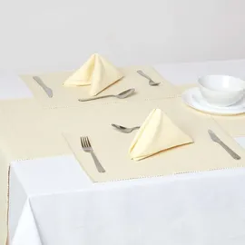 Homescapes - Tischset Creme im 2er-Set 33/50 cm,