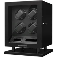 Klarstein Uhrenbeweger für Automatikuhren, Automatik-Uhrenbeweger für 4 Uhren, Automatikuhr Uhrenbeweger mit Acryl-Tür, Automatischer Uhrenbeweger, Blaue LEDs, Watch Winder mit 5 TPD Einstellungen