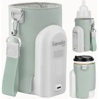 lionelo Thermup Go Evo Tragbarer Babyflaschenwärmer, hält Flüssigkeiten warm, 5 Betriebstemperaturen von 38 bis 50o C, USB-C Aufladung, bis zu 9 Stunden Betrieb, LCD Display