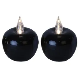 Star LED Dekoration Mini 2-teilig Farbe: Schwarz, 5 x 4 cm (Batterien, mit Fenster)