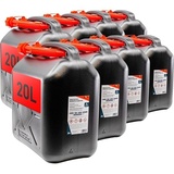 KOVA® 8x Benzinkanister 20L SCHWARZ Dieselkanister Reservekanister Kraftstoffkanister 20 Liter Wasserkanister für Benzin Diesel Wasser AdBlue Auswahl: 5 10 10L ltr 5L 20-Liter-Kanister & Außgießer