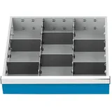 HP Autozubehör, Werkstattschrank, Schubladenunterteilungsmaterial Fronthöhe 100 mm 2 Längs-/6 Querteiler Schubladenbreite 450 mm
