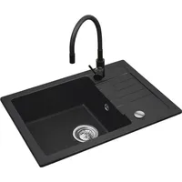 Maidsinks BALI 1B1D black+ Flessi (44 cm, Spüle -