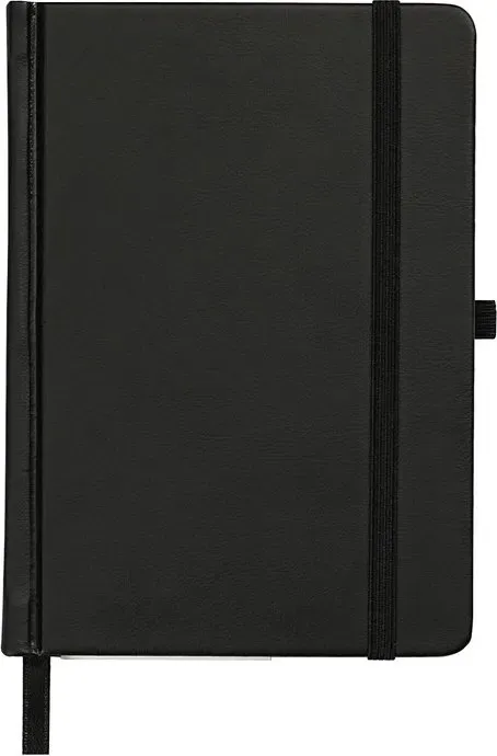 Jubiluu Divers A6 Premium PU-Harzkover Taschen-Notizbuch mit Linien, 80 Blatt (100 g-Offet-Papier), Lesezeichen, Gummiband und Stiftschlaufe, datumloser Planer für Notizen, Skizzen, Aufzählungen oder persönliche Journaling, Jet-Schwarz