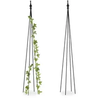 Relaxdays Obelisk Rankhilfe 120 x 16 cm Schwarz