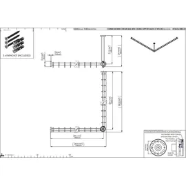 pba Duschvorhangstange L-Form 150 x 65 cm