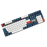 YMDK Double Shot 108 Dyed PBT Shine Through OEM Profile Rainbow Carbon Sunset Tastenkappe für MX Switches Mechanische Tastatur (nur Tastaturkappe) (The Navy)
