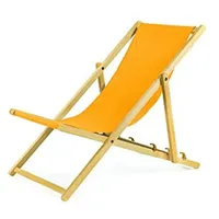 Gartenliege aus Holz Liegestuhl Relaxliege Strandliege mit Absicherungssystem 2 Stück (gelb)