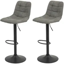 Hela Tische, 2er Set Barhocker Yvonne, Microfaser Grau,