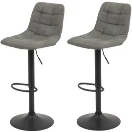 Hela Tische, 2er Set Barhocker Yvonne, Microfaser Grau,
