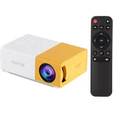 Fesjoy Mini-LED-Projektor Tragbarer Videoprojektor mit integriertem Lautsprecher und Fernbedienungsunterstützung HD/AV/USB/Audio 3,5-mm-Schnittstelle für Heimkino-Unterhaltung