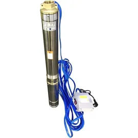 CHM GmbH Tiefbrunnenpumpe 3 Zoll 0,75 kW 3780 l/h mit 20m Kabel und Motorschutzschalter