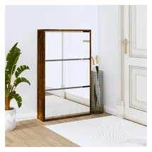 vidaXL Schuhschrank mit Spiegel 63 x 102,5 x 17 cm Räuchereiche / braun