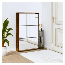 vidaXL Schuhschrank mit Spiegel 63 x 102,5 x 17 cm Räuchereiche / braun