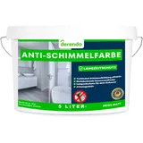 derendo Anti Schimmel Farbe weiß innen 5 Liter Wandfarbe weiß gegen Schimmel Badezimmer Feuchtraumfarbe Schimmel Stopp Langzeitschutz Schimmelentfernung