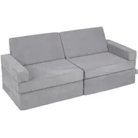 KiddyMoon Kindersofa Aufklappen Aus Schaumstoff Spielsofa Für Kinder Schlafsofa Kindersessel Kinder Couch Kinder Sofa Für Kinderzimmer Kindercouch Faltmatratze Matratzen, Dunkelgrau