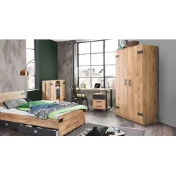 Drehtüren-Kleiderschrank Nolan Eiche H:199cm/B:90cm/T:58cm industrial