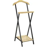 Haku-Möbel Herrendiener Natur-Schwarz Massivholz