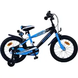 Volare Kinderfahrrad Rocky Fahrrad für Jungen 16 Zoll Kinderrad Blau Schwarz - Zweihandbremsen - Bunt