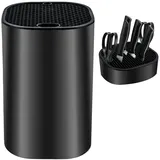 Universal Messerblock Ohne Messer, Universal Messerblock Schwarz für 14 Messer Aller Art, Abnehmbarer Runder Messerblockhalter Unbestückt Messerhalter für Alle Küchenmesser