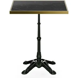 Blumfeldt Patras Lux Bistro-Tisch Marmortischplatte 60 x 60cm Gusseiserner Standfuß Schwarz