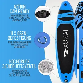 Aukai SUP Board Set PRO 320 x 76 x 15 cm orange