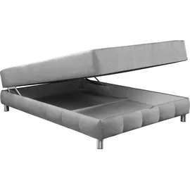 Home Affaire Boxspringbett HOME AFFAIRE "Vaasa", grau, B:146cm L:206cm, Komplettbetten, Boxspringbett, für Dachschrägen geeignet, inkl. Bettkasten und Topper