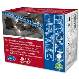 Konstsmide LED Lichterkette 2 m Schwarz Warmweiß