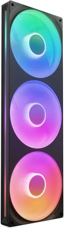 NZXT F420 RGB Core 420 mm Einzelrahmen-Fan-Unit mit 3 x 140 mm RGB-Fan, Geschwindigkeits- und Beleuchtungssteuerung, hoher Statische Druck und Luftdurchsatz, Fluid-Dynamik-Kugellager, 8 aRGB-LEDs pro Fan - Schwarz