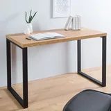 riess-ambiente Design Schreibtisch OAK DESK 120cm Eiche Vintage Metallgestell schwarz Bürotisch Tisch - Naturbelassen