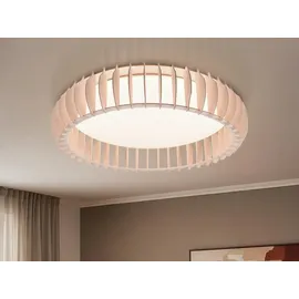 Trio Monte 1 LED Deckenleuchte 60 cm Holz Kunststoff weiß