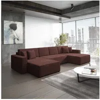 Fun Möbel Wohnlandschaft Schlafsofa Sofa CONOR PREMIUM, Stoff Kronos Altrosa