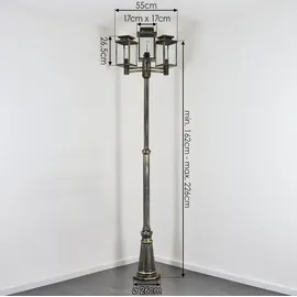 hofstein Poggio Außenwegeleuchte aus Metall/Glas in Braun/Goldfarben/Klar - Braun/Gold