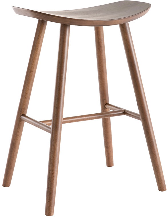 Tabouret de bar design noyer H65 cm DEMORY