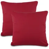 Aqua-Textil Classic Line Kissenbezug 2er-Set 80 x 80 cm Bordeaux rot Baumwolle Kissen Bezug Kissenhülle, Kopfkissenüberzug, Pillowcase, Bettkissen, Kopfkissenbezug, Reißverschluss Jersey