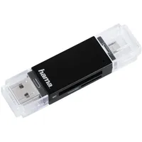 Hama USB-2.0-OTG-Kartenleser Basic SD und MicroSD Schwarz