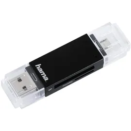 Hama USB-2.0-OTG-Kartenleser Basic SD und MicroSD Schwarz