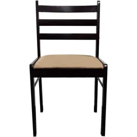 vidaXL Esszimmerstühle 4 Stk. Braun Gummibaum Massivholz und Samt