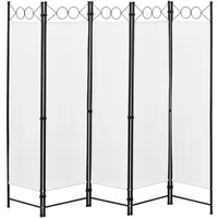 [en.casa] Raumteiler Saragossa 5-teilig 200x171 cm Weiß