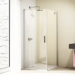 HÜPPE Design elegance 4-Eck Schwingtür Maßanfertigung, Duschkabinen, silber matt