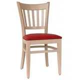 2er Set Stühle Esszimmerstuhl Küchenstuhl Buche Massiv natur gepolstert rot T002