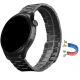 Triblanc 22mm Metall Armband Magnetverschluss Edelstahl Schnellspanner Uhrenarmband Geeignet für Damen Herren (Schwarz)