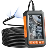 Vevor Endoskopkamera mit Licht, Industrie-Endoskop mit Doppellinse, 4,3-zoll-bildschirm, 1080P-Inspektionskamera, 8 + 1 Lichter, 4-facher Zoom, Ip67 Wasserdichte Schlangenkamera für Auto, Sanitär -