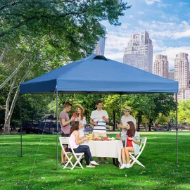 Outsunny Pavillon ca. 3x3m, wasserdicht Stabil Winterfest Pop-up Faltpavillon, UV Schutz, Faltbar Partyzelt, Gartenzelt mit Tasche, Gartenpavillon