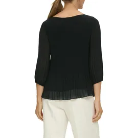 S.Oliver BLACK LABEL Klassische Bluse mit Plisseefalten schwarz 38