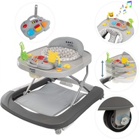 ib style® Little DINO Gehfrei| Babywalker | Lauflernhilfe | Licht & Melodie |EN 1273:2020 |Grau